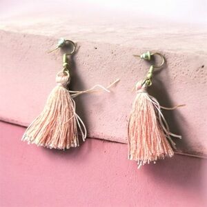 Elegant Pink Tassel Earrings